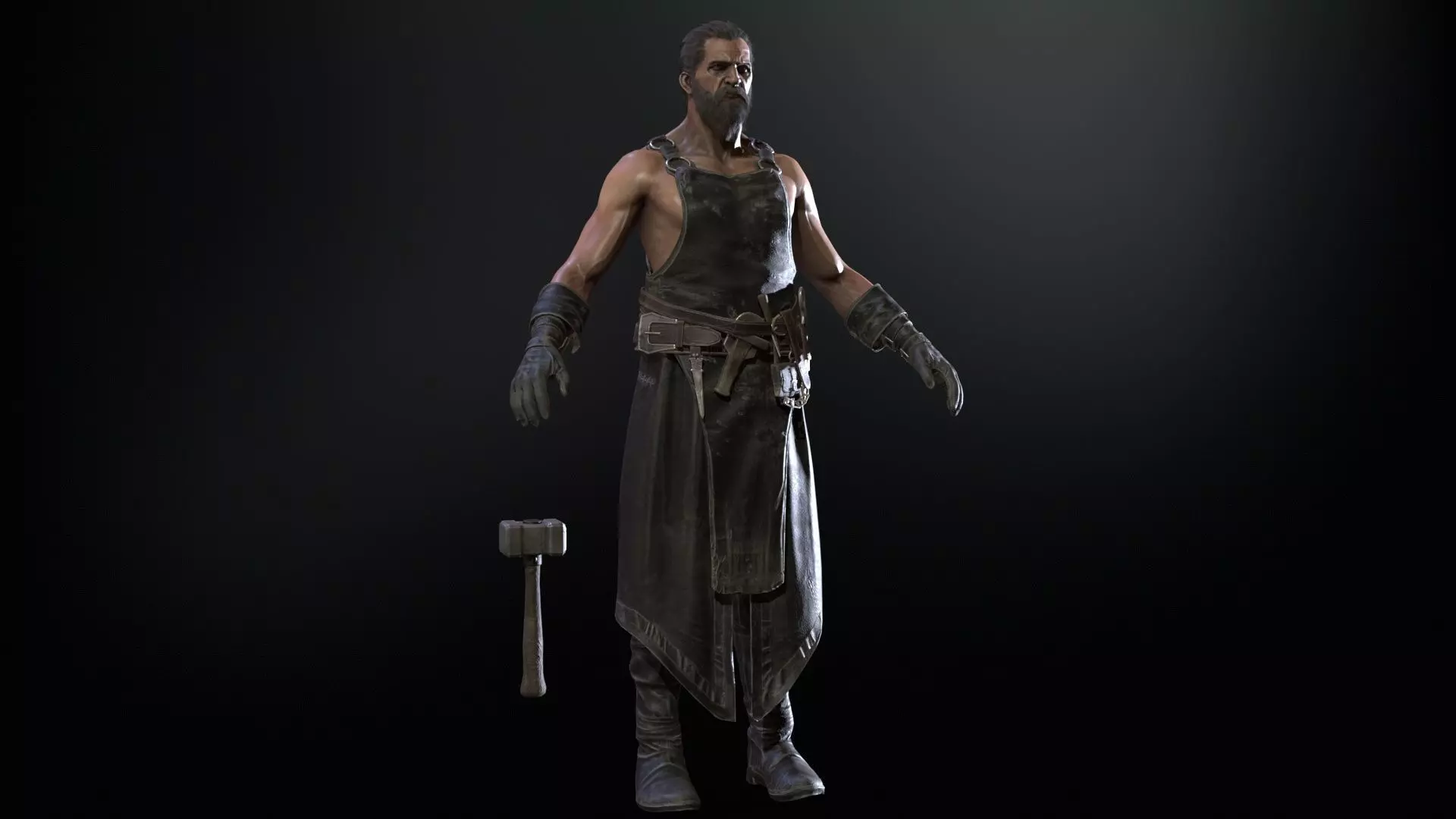 BlackSmith Low-poly 3D model_6