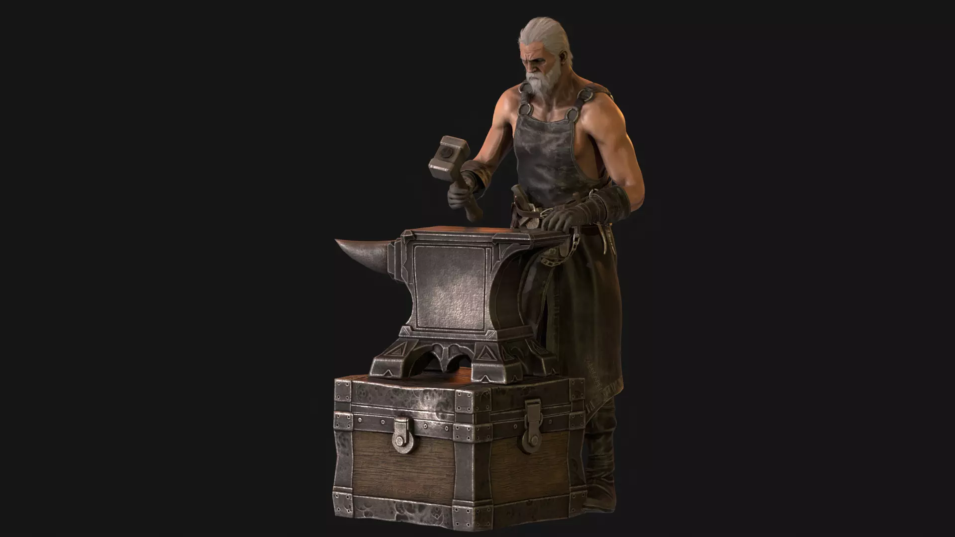 BlackSmith Low-poly 3D model_24