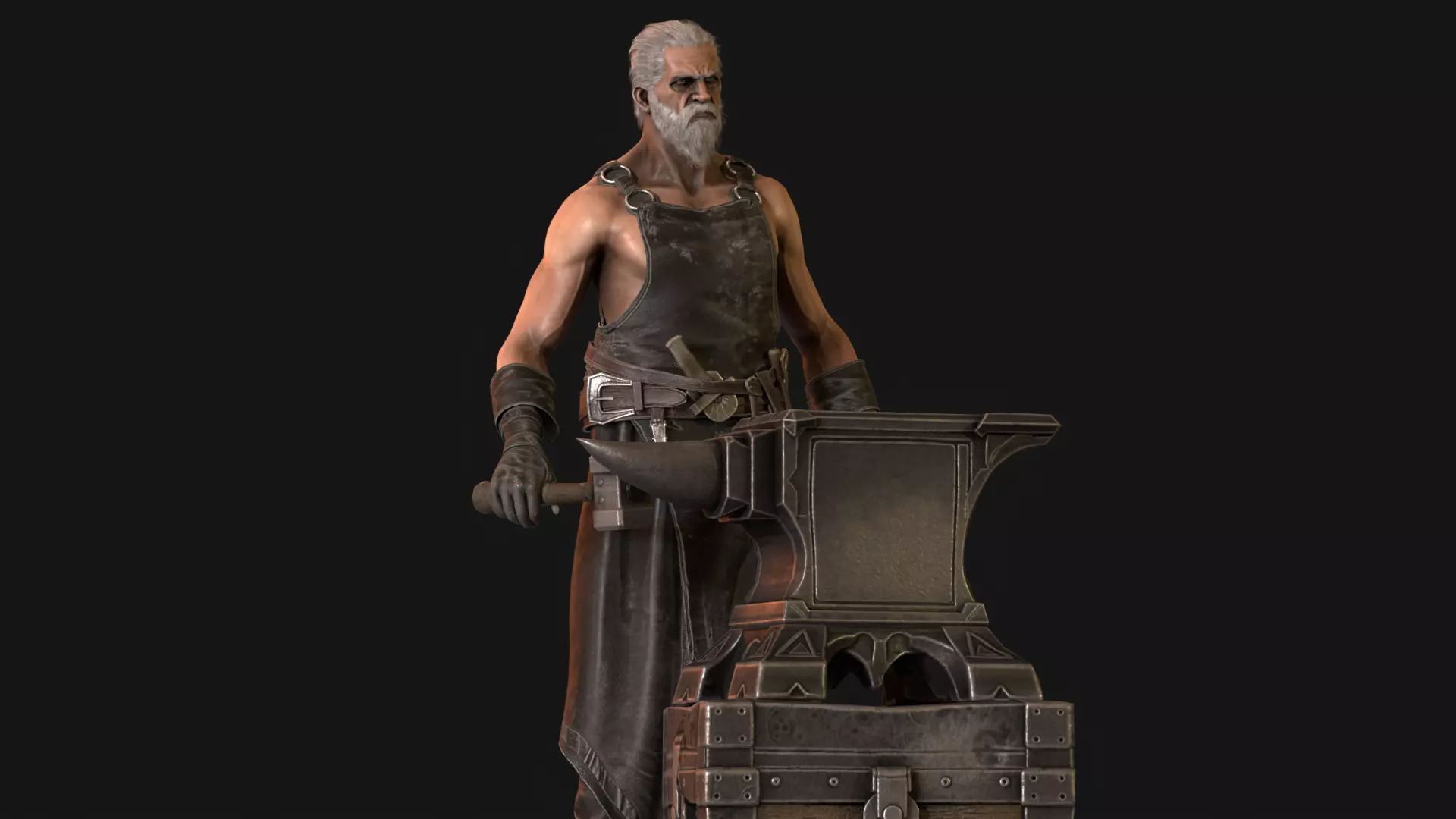 BlackSmith Low-poly 3D model_13