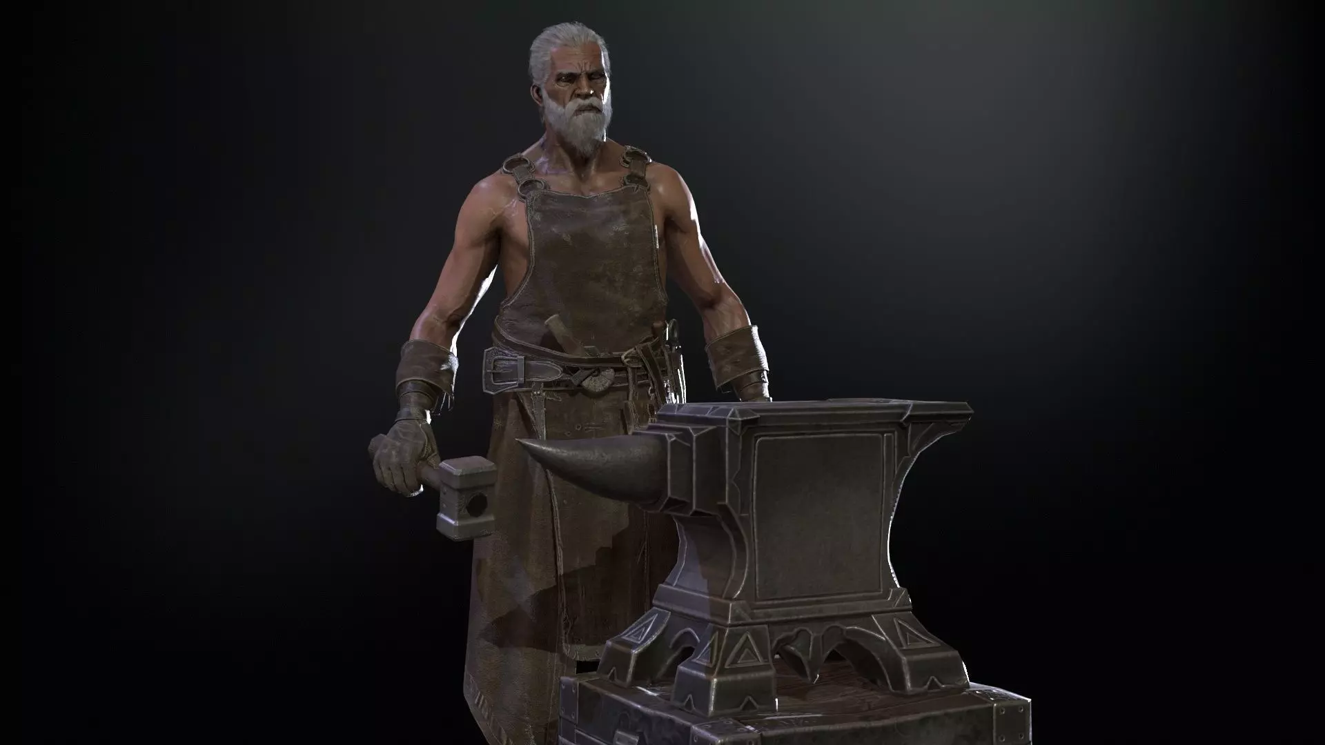 BlackSmith Low-poly 3D model_25