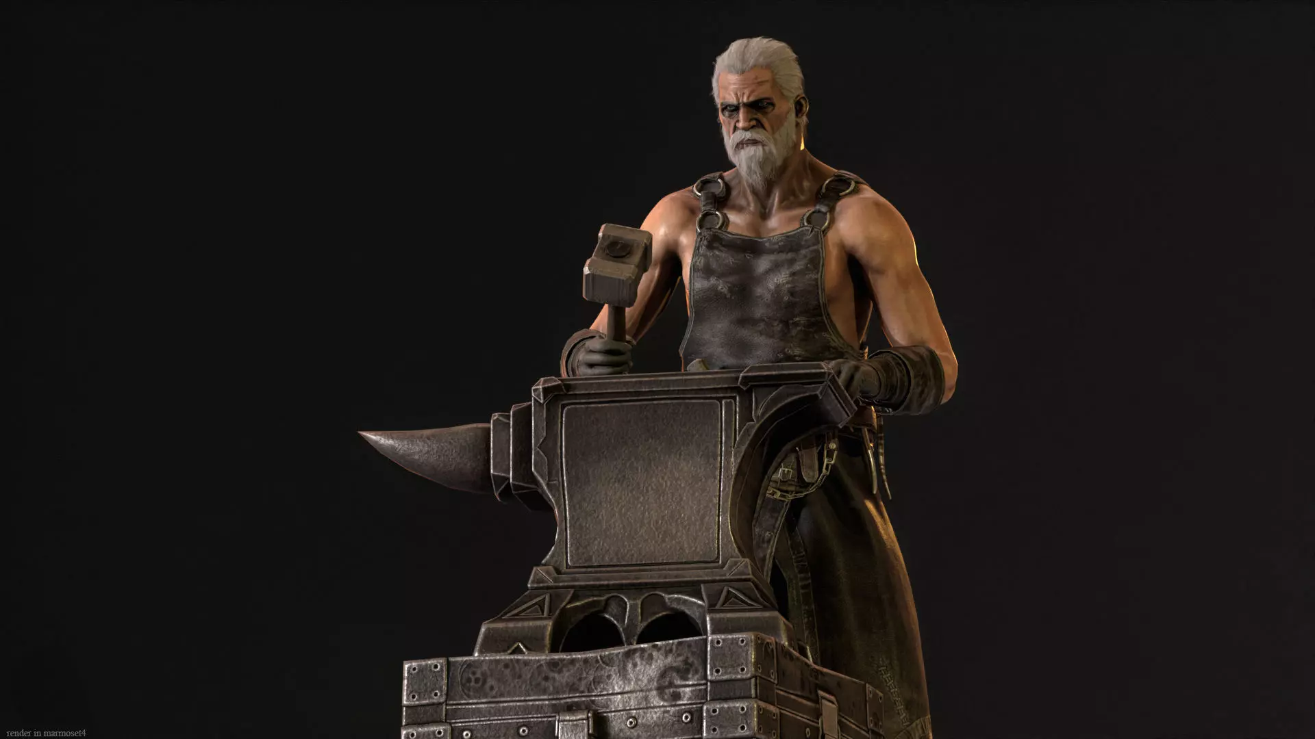 BlackSmith Low-poly 3D model_3