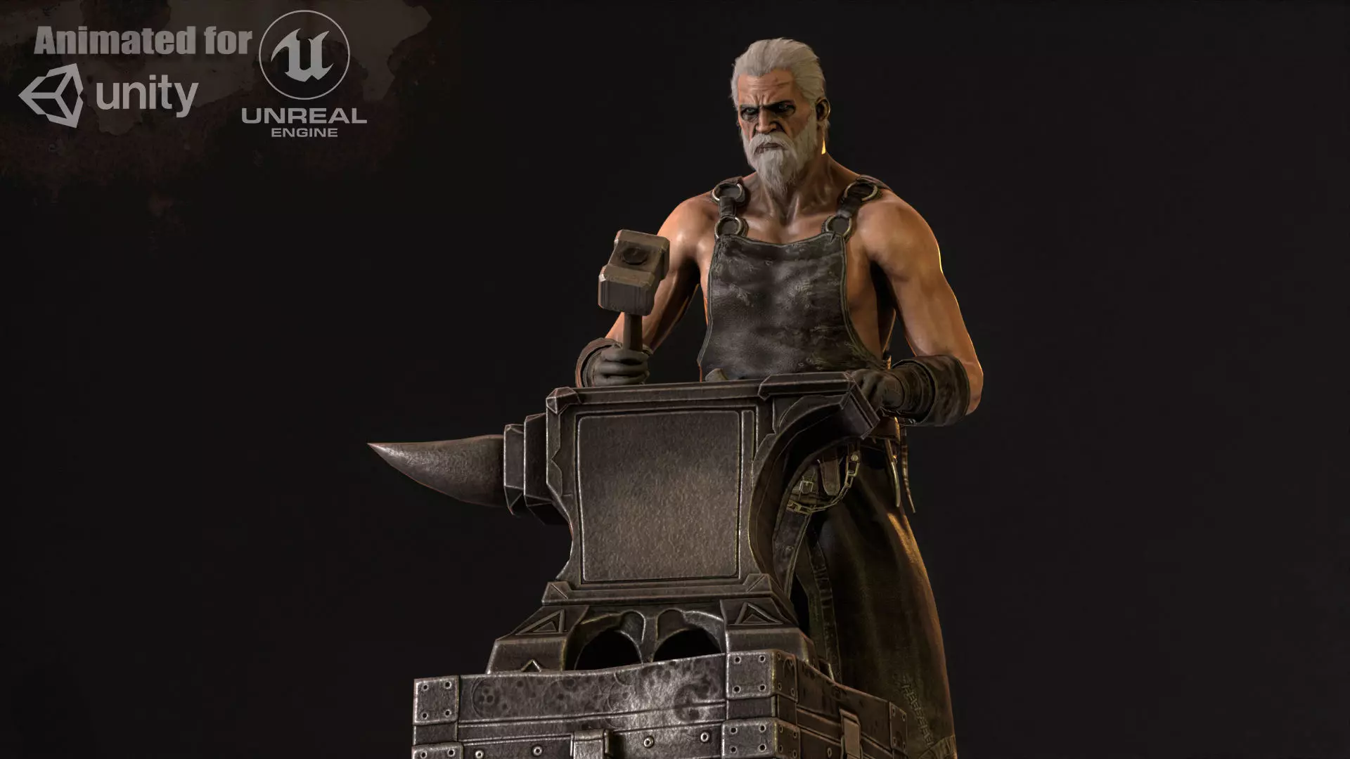 BlackSmith Low-poly 3D model_0