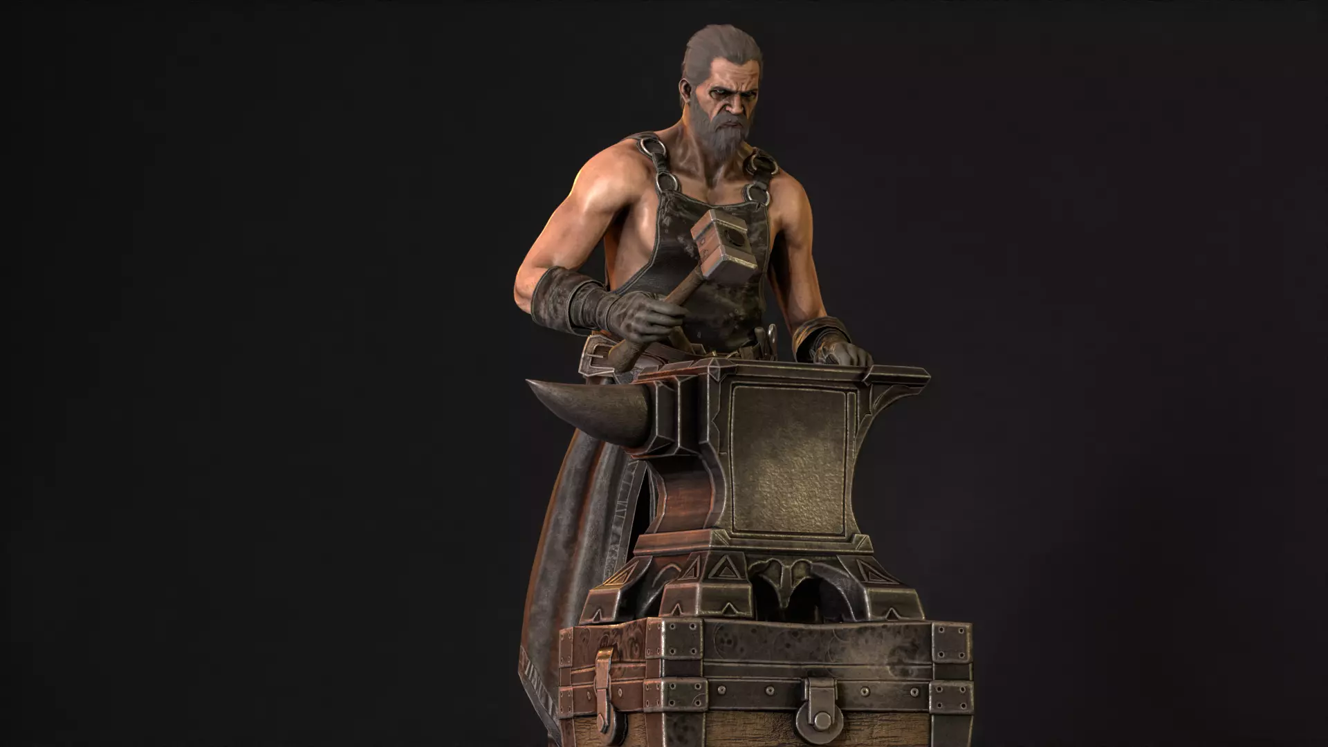 BlackSmith Low-poly 3D model_12