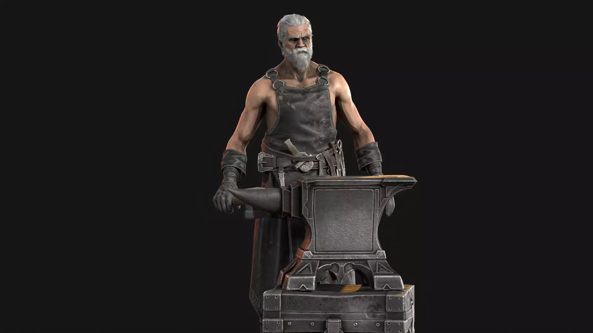 BlackSmith Low-poly 3D model_7