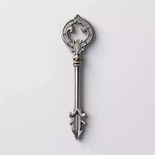 Ornate Antique Key 3D Model