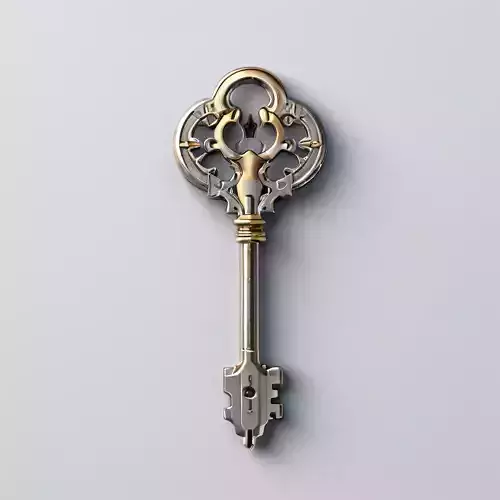 Ornate Antique Key 3D Model