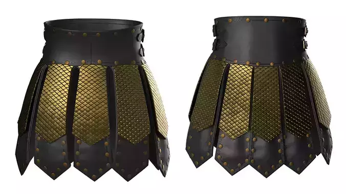 Skirt Armor 02 Low-poly 3D model