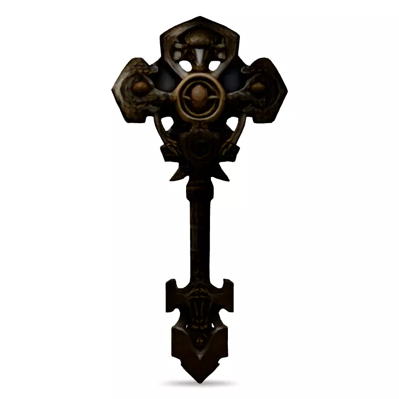 Ornate Fantasy Key 3D Model Low-poly 3D model_6