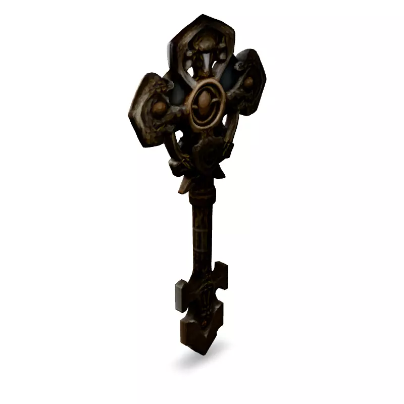 Ornate Fantasy Key 3D Model Low-poly 3D model_4