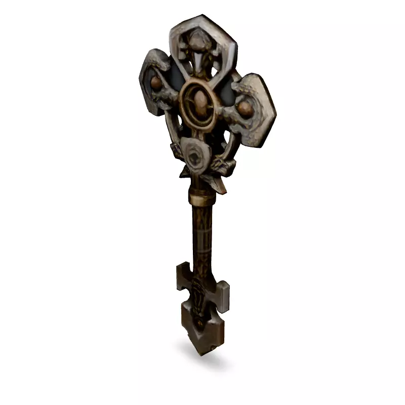Ornate Fantasy Key 3D Model Low-poly 3D model_1