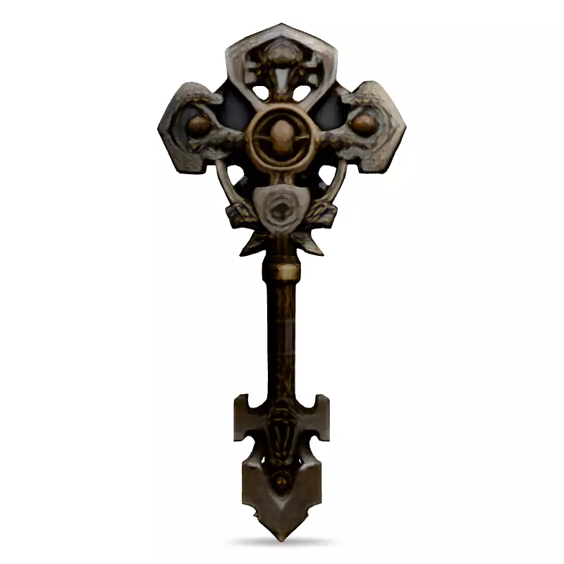 Ornate Fantasy Key 3D Model Low-poly 3D model_3
