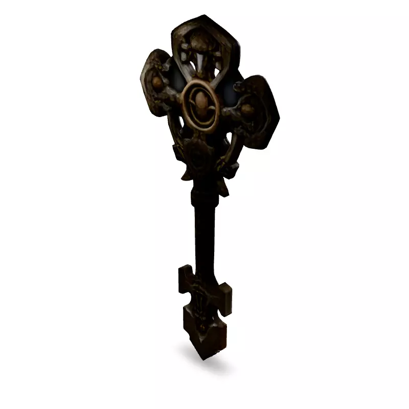 Ornate Fantasy Key 3D Model Low-poly 3D model_5