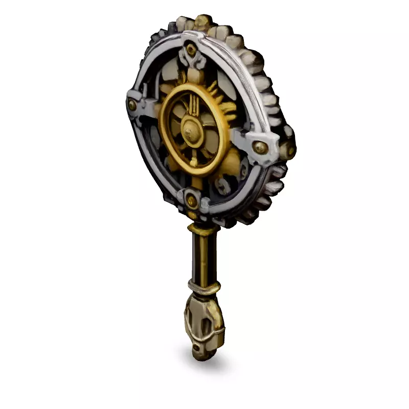 Steampunk Gear Key 3D Model Low-poly 3D model_1