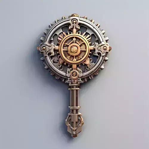 Steampunk Gear Key 3D Model
