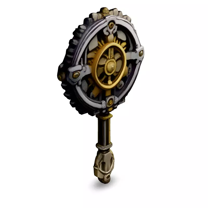 Steampunk Gear Key 3D Model Low-poly 3D model_2