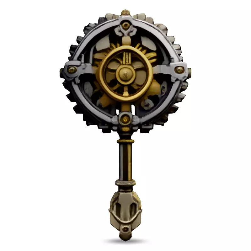 Steampunk Gear Key 3D Model Low-poly 3D model_3