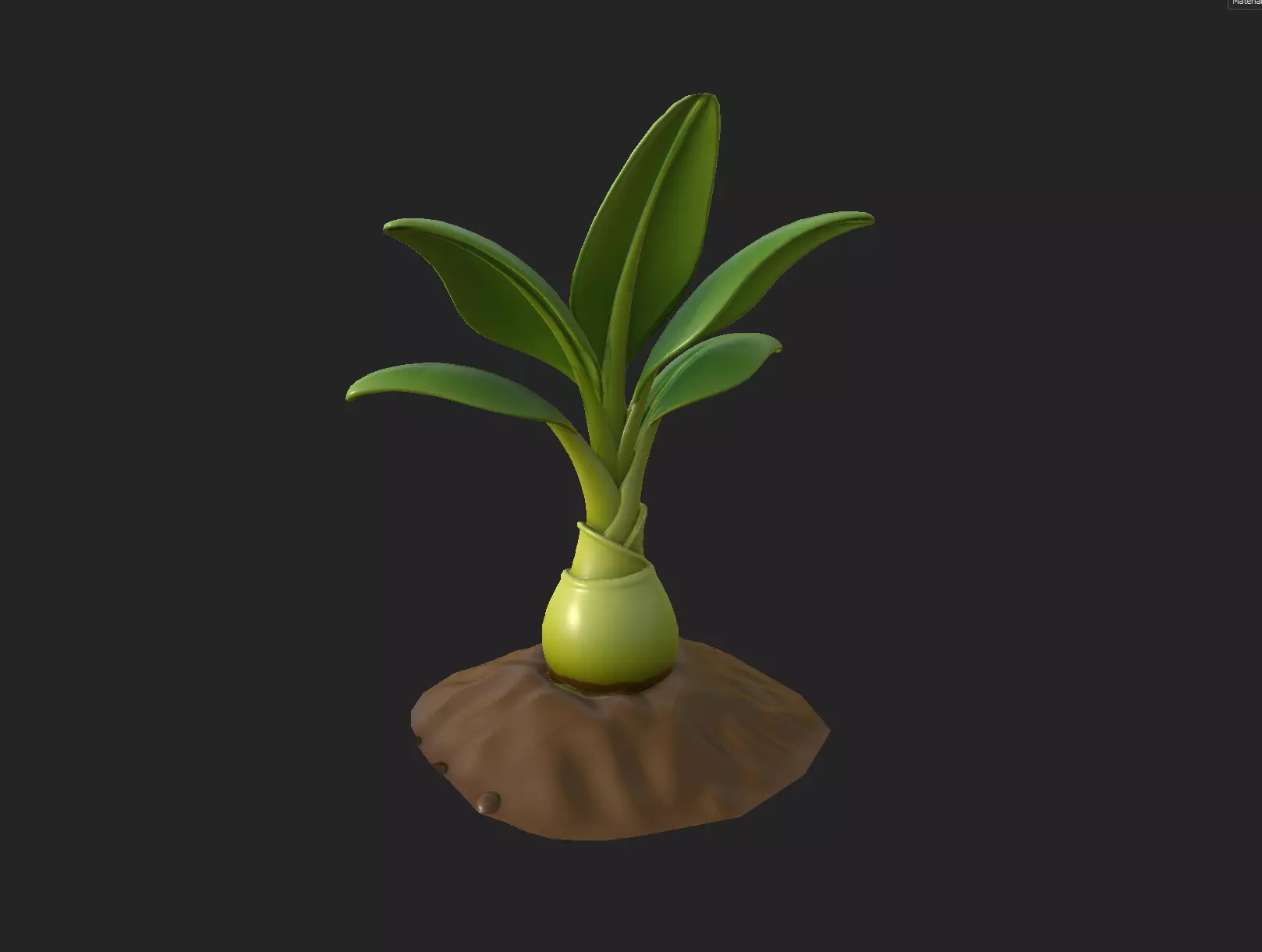 Stylized Banana Tree Growth Stages  Low Poly 3D Model for Games  Low-poly 3D model_16