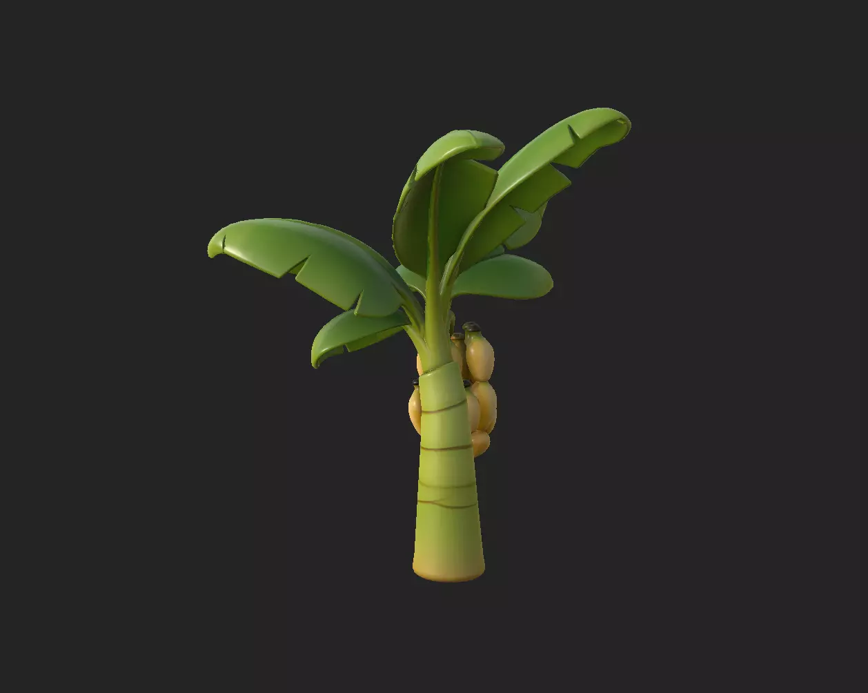 Stylized Banana Tree Growth Stages  Low Poly 3D Model for Games  Low-poly 3D model_6
