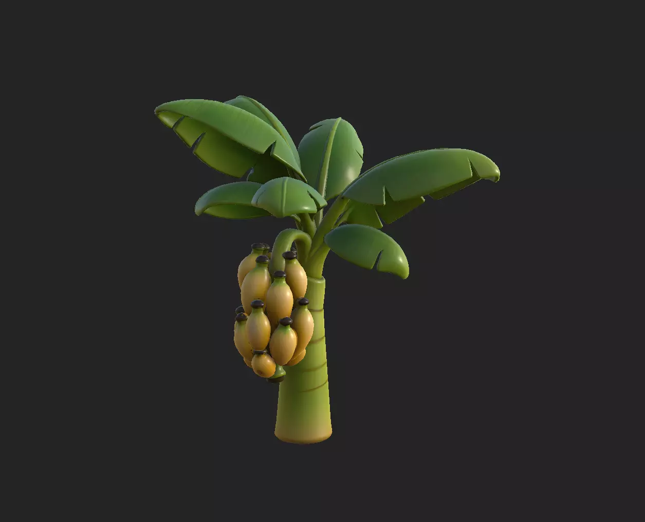 Stylized Banana Tree Growth Stages  Low Poly 3D Model for Games  Low-poly 3D model_8