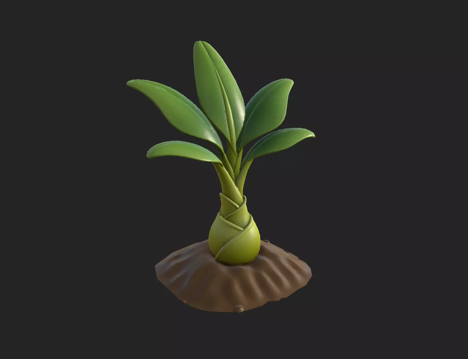Stylized Banana Tree Growth Stages  Low Poly 3D Model for Games  Low-poly 3D model_13