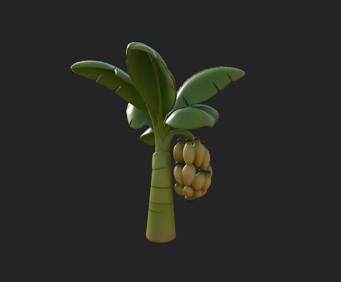 Stylized Banana Tree Growth Stages  Low Poly 3D Model for Games  Low-poly 3D model_12