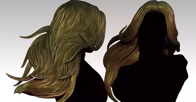 Hair girl 154 3D print model