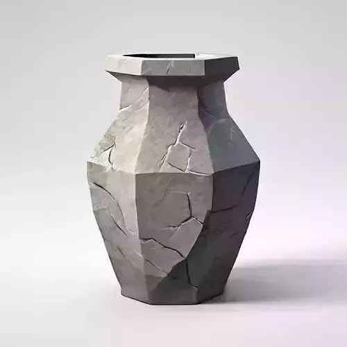 LowPoly Stone Vase Game Asset Low-poly 3D model
