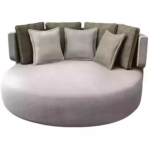 Modern Round Lounge Sofa with Cushions