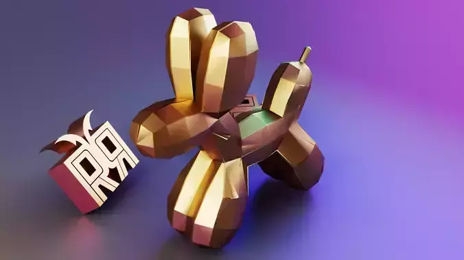 Low Poly Balloon Dog kaws
