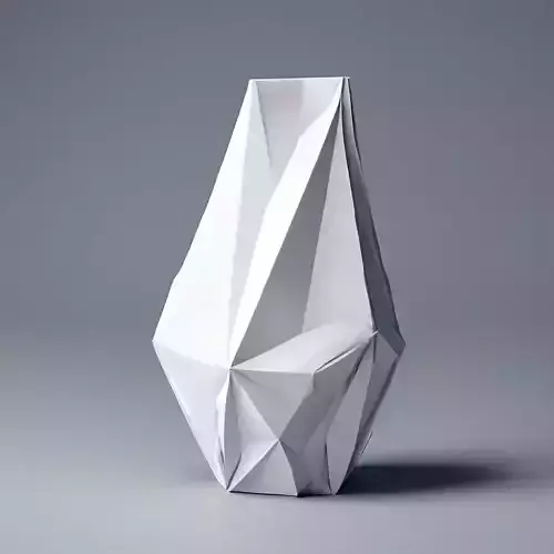 Modern LowPoly Origami Vase Low-poly 3D model