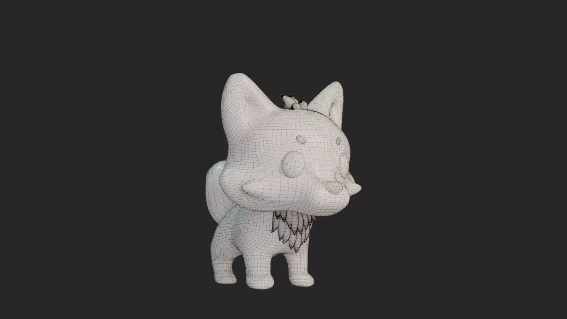 Cartoon Chibi Fox 3D Model Rigged  Animated Blender Ready Low-poly 3D model_5