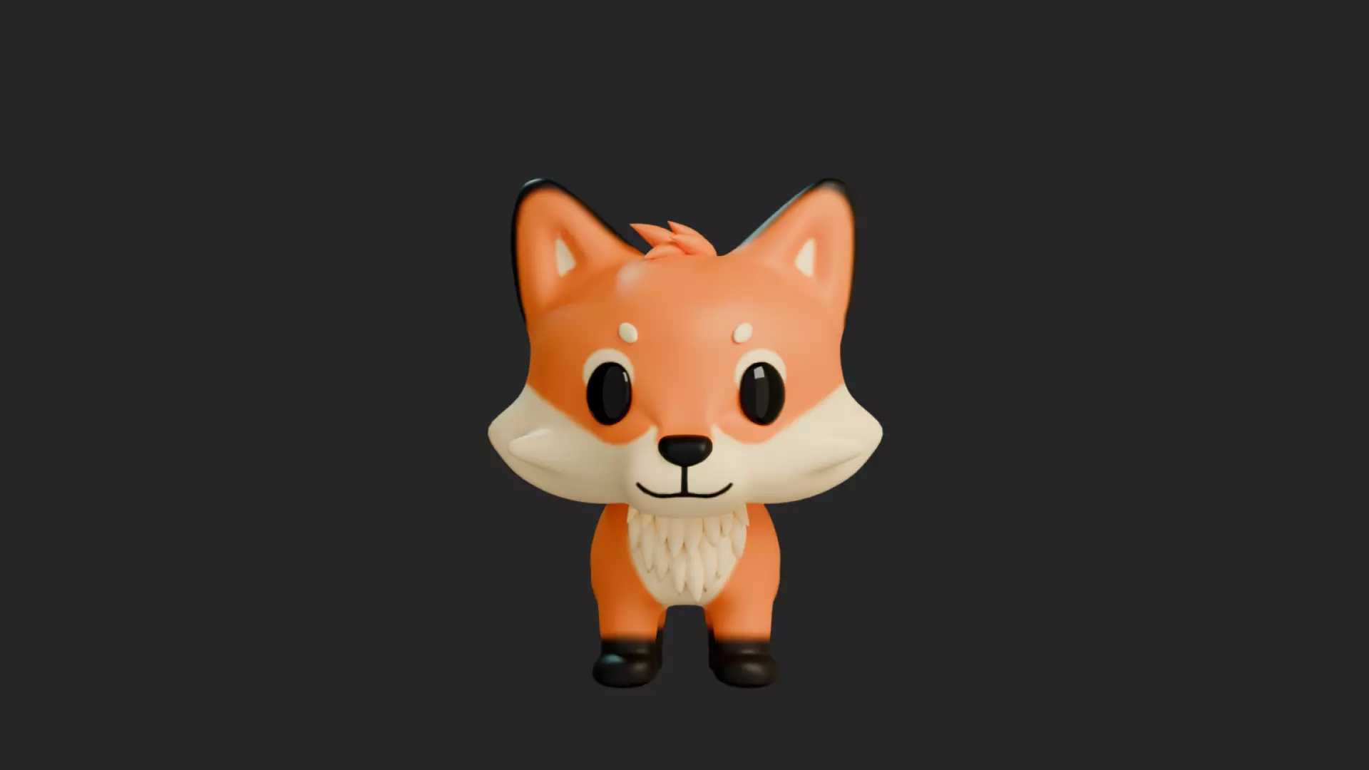 Cartoon Chibi Fox 3D Model Rigged  Animated Blender Ready Low-poly 3D model_6