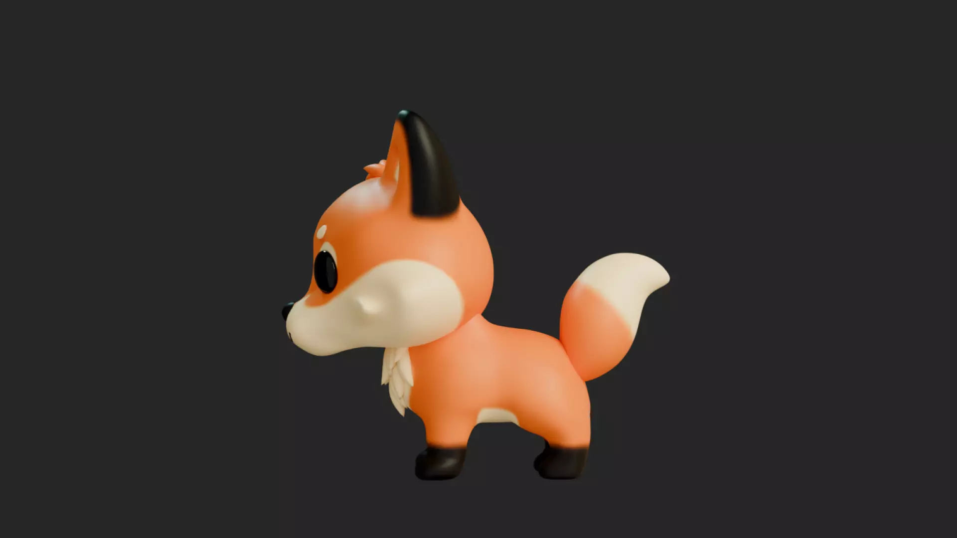 Cartoon Chibi Fox 3D Model Rigged  Animated Blender Ready Low-poly 3D model_9
