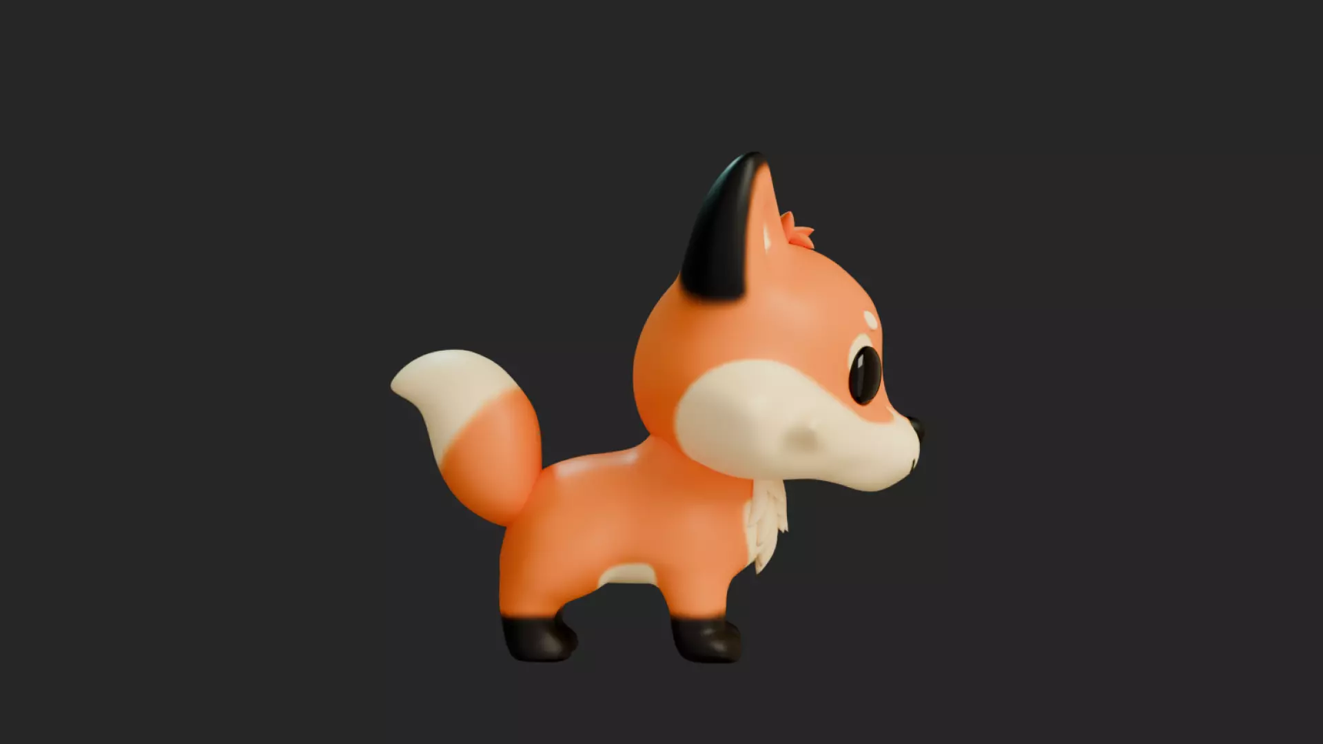 Cartoon Chibi Fox 3D Model Rigged  Animated Blender Ready Low-poly 3D model_7