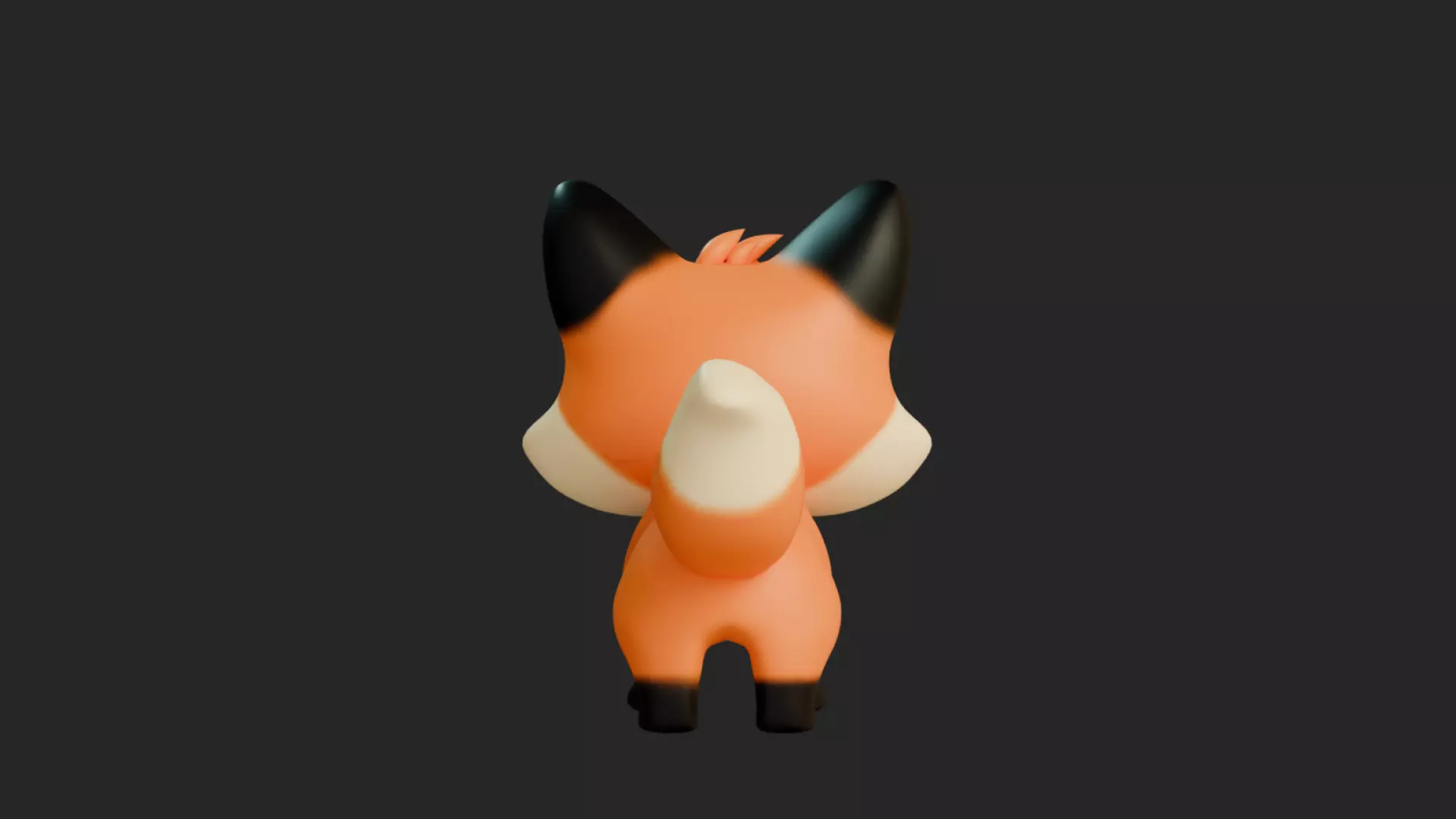 Cartoon Chibi Fox 3D Model Rigged  Animated Blender Ready Low-poly 3D model_8