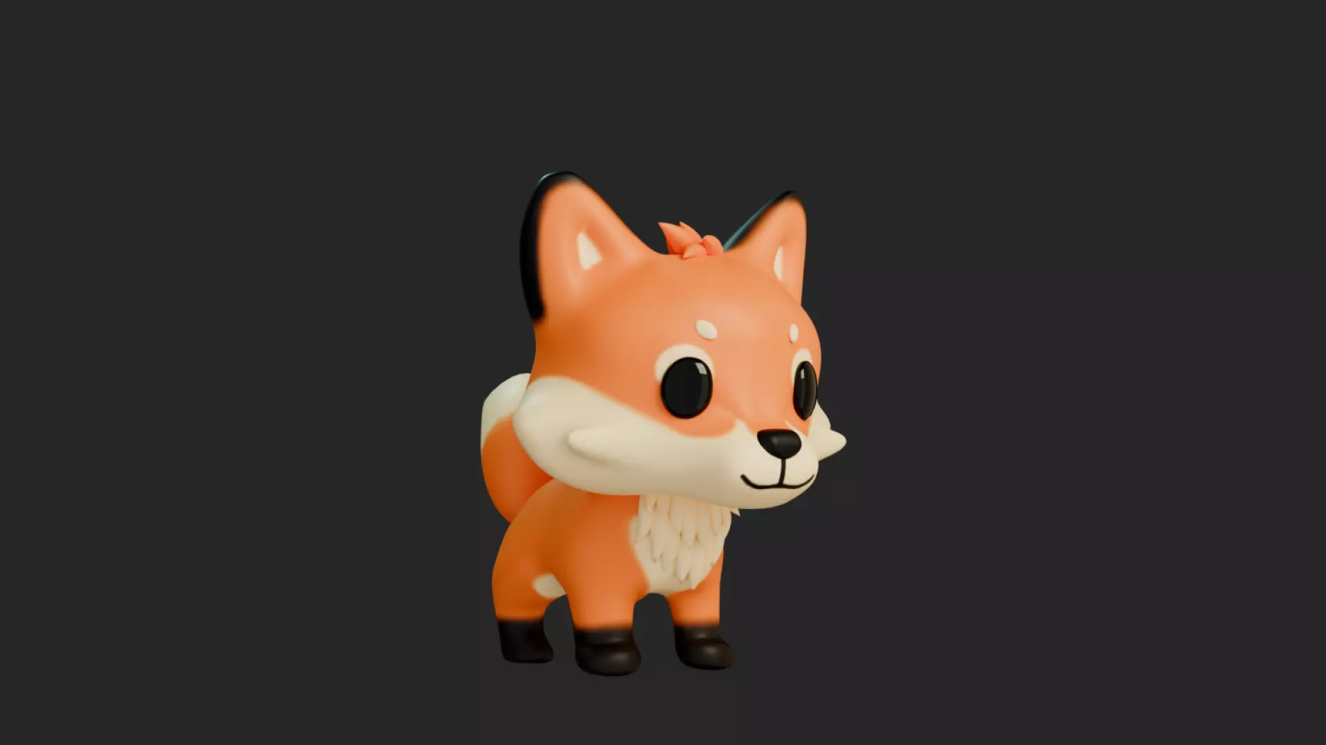 Cartoon Chibi Fox 3D Model Rigged  Animated Blender Ready Low-poly 3D model_4