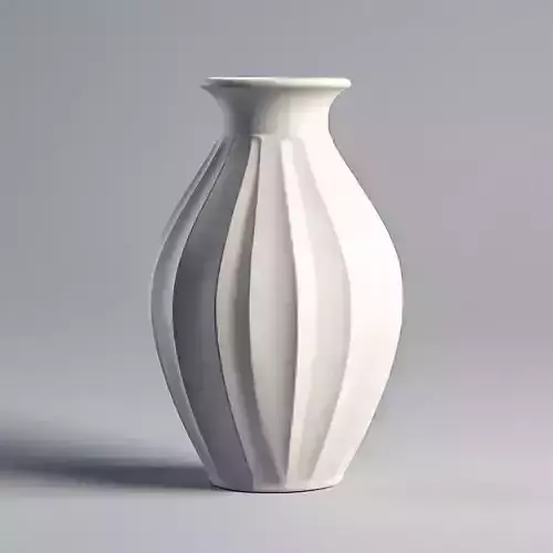 Modern White Ceramic Vase 3D Model Low-poly 3D model Modern White Ceramic Vase 3D Model Low-poly 3D model