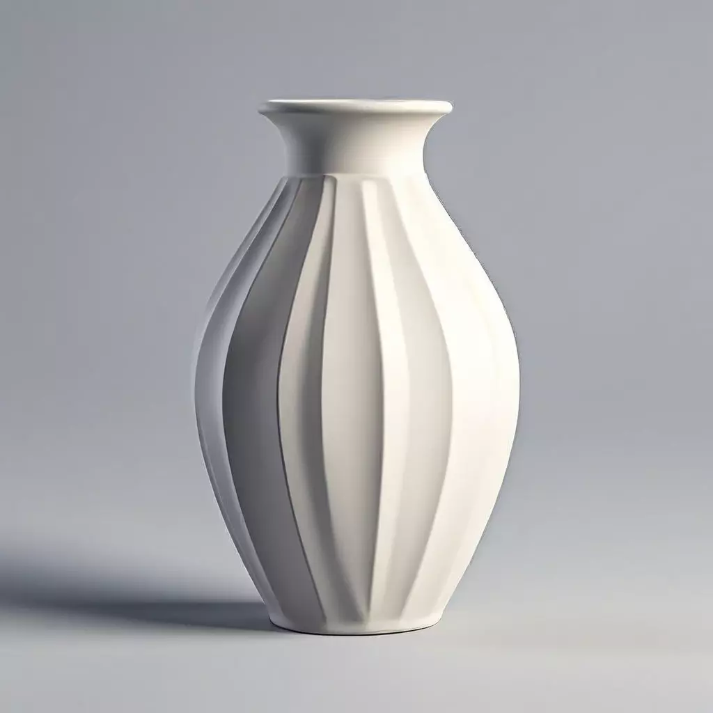 Modern White Ceramic Vase 3D Model Low-poly 3D model_0