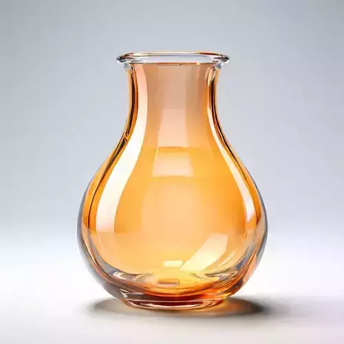 Elegant Amber Glass Vase Low-poly 3D model