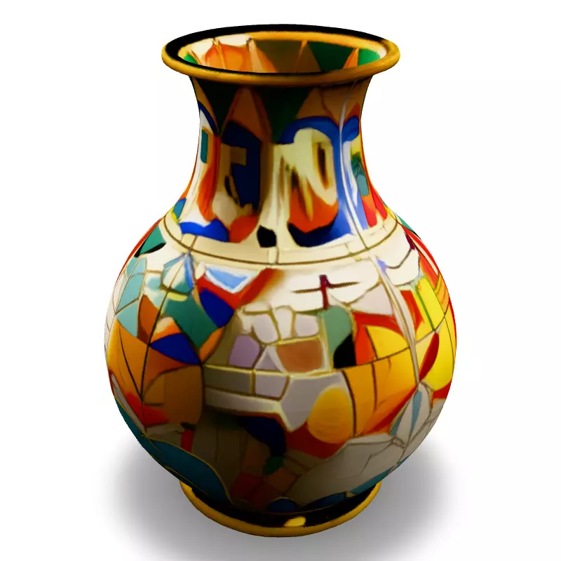 Colorful Mosaic Vase 3D Model Low-poly 3D model_1