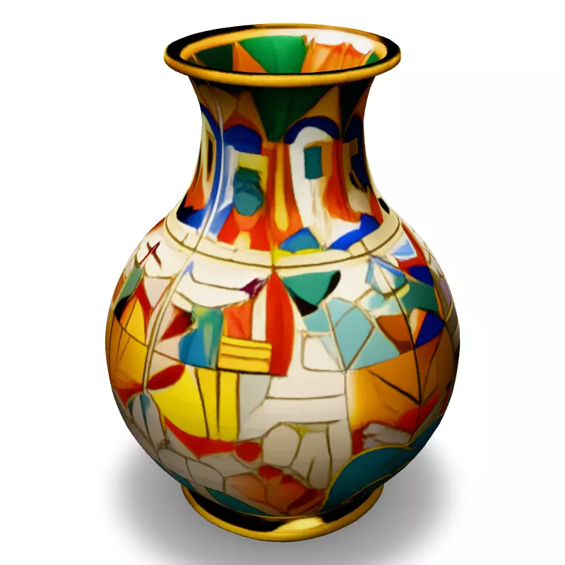 Colorful Mosaic Vase 3D Model Low-poly 3D model_2
