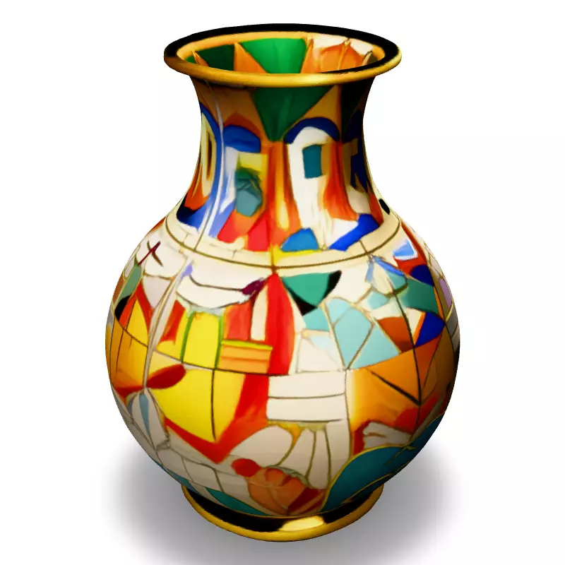 Colorful Mosaic Vase 3D Model Low-poly 3D model_4