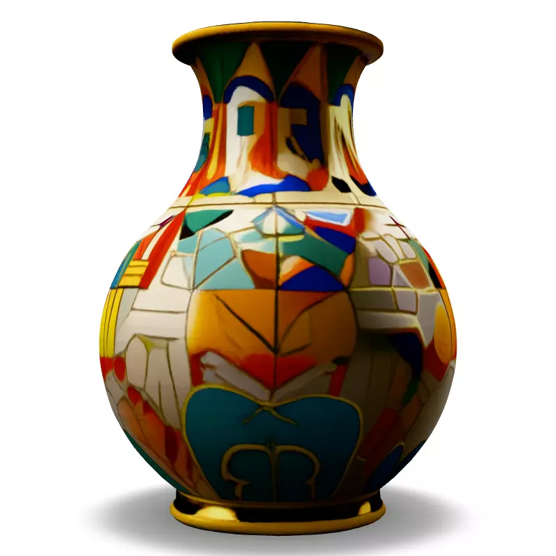 Colorful Mosaic Vase 3D Model Low-poly 3D model_3