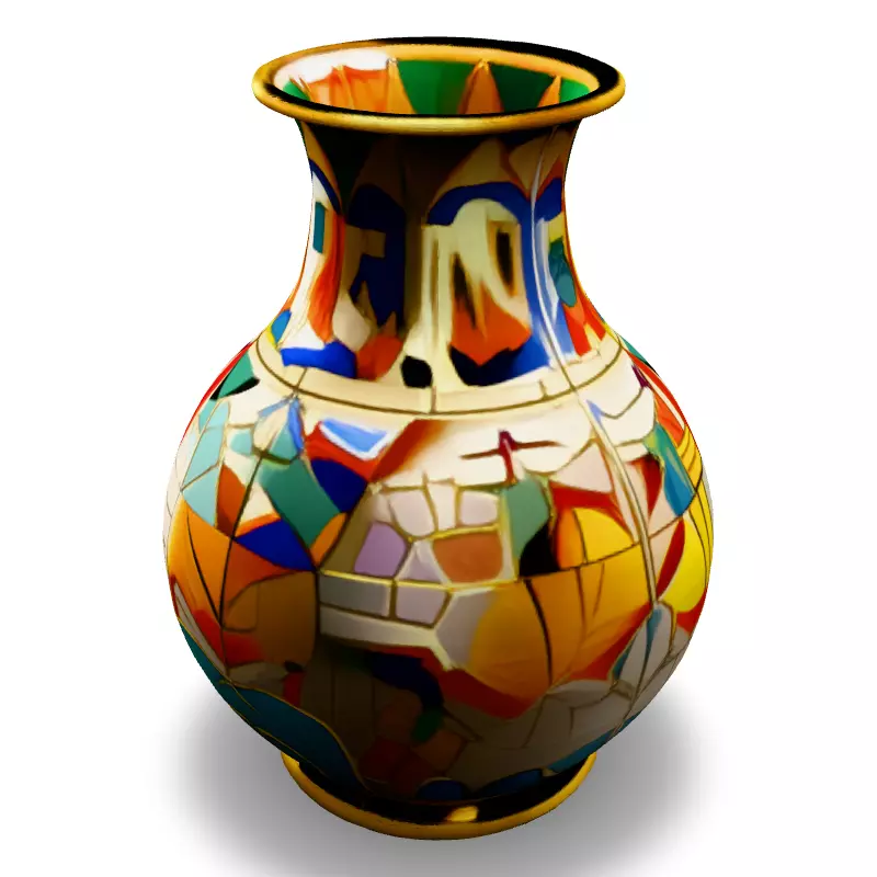 Colorful Mosaic Vase 3D Model Low-poly 3D model_5