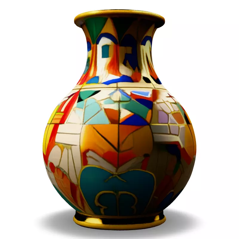 Colorful Mosaic Vase 3D Model Low-poly 3D model_6