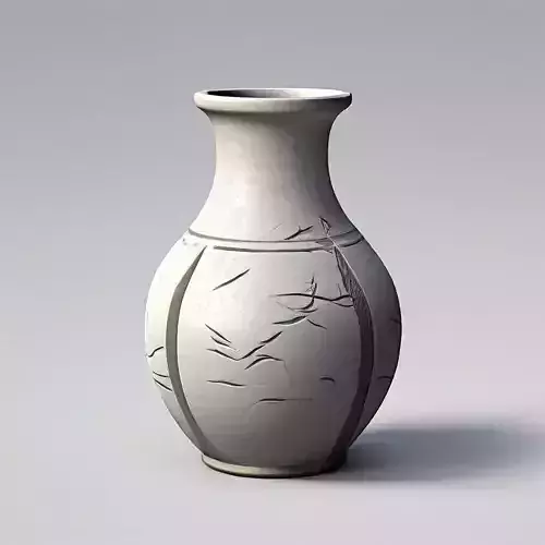 Antique Ceramic Vase with Craquelure Low-poly 3D model