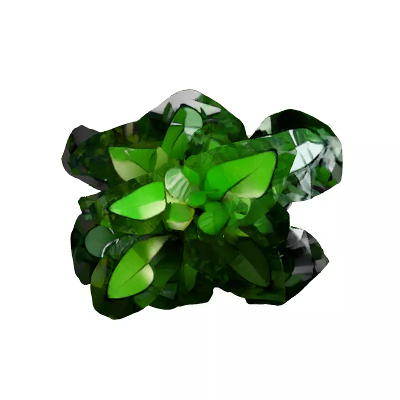 Modern Concrete Planter with Tropical Plant Low-poly 3D model_7