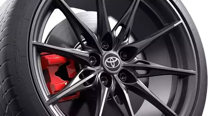 Toyota Supra 2025 Wheel with Disc Brake Low-poly 3D model 5