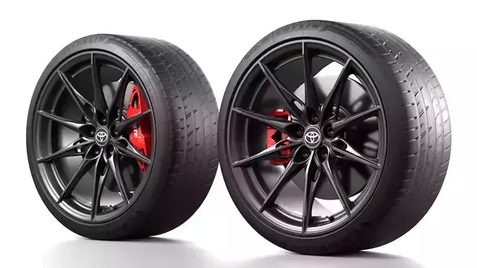 Toyota Supra 2025 Wheel with Disc Brake Low-poly 3D model 3
