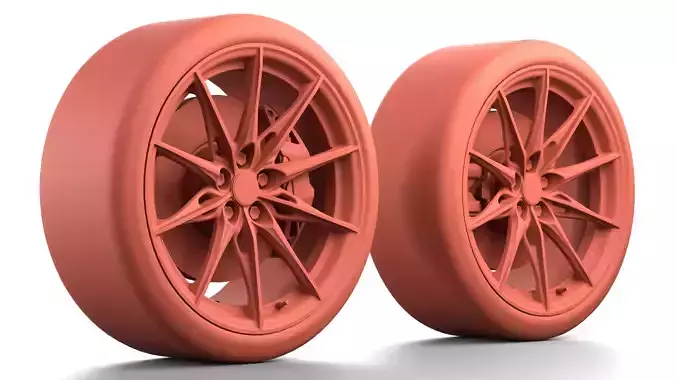 Toyota Supra 2025 Wheel with Disc Brake Low-poly 3D model 7